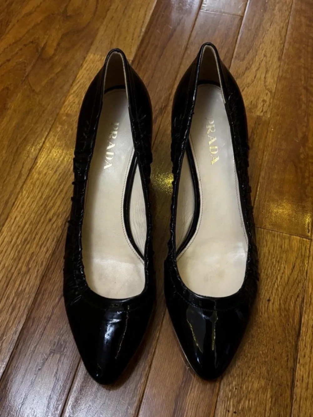 Prada Vernice Soft Elasticated Pumps